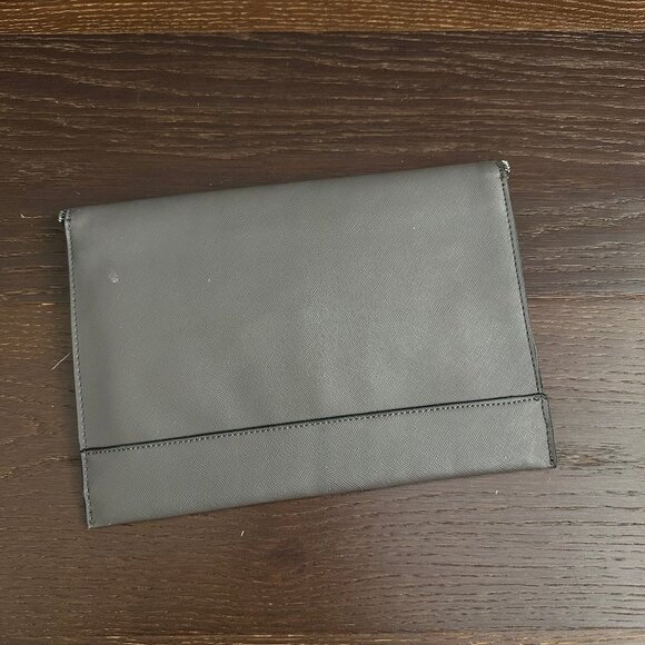 Edgy Silver Grey Envelope Clutch with Exposed zipper edge - Picture 4 of 4